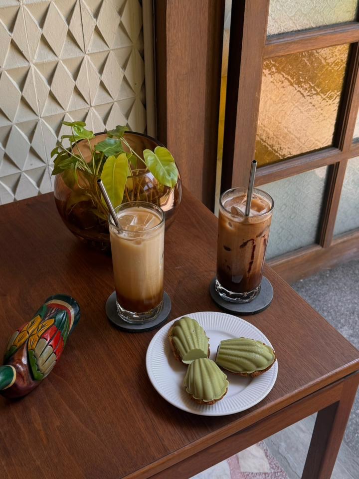 Coffee and matcha madeleines