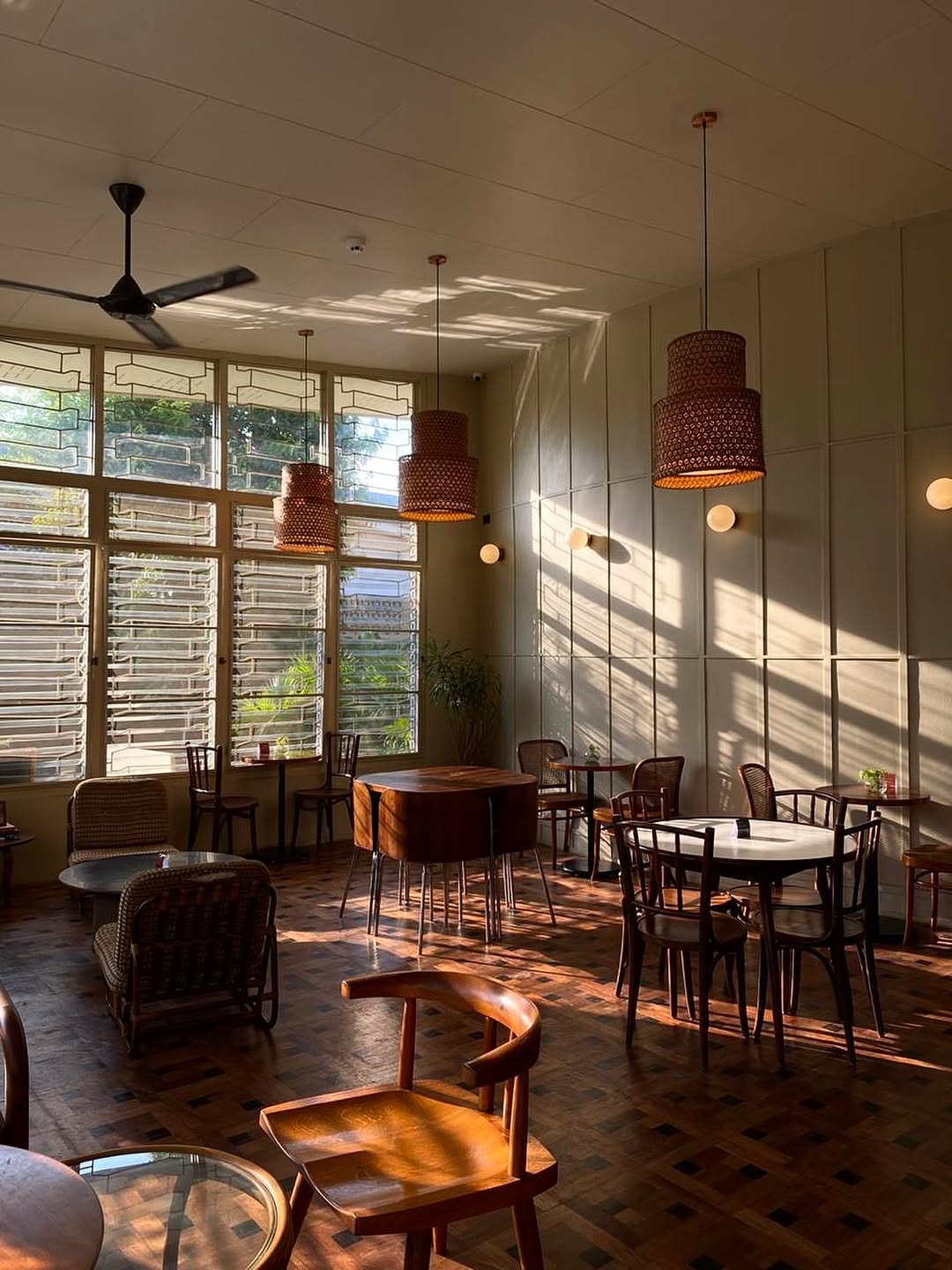 Cafe interior morning light